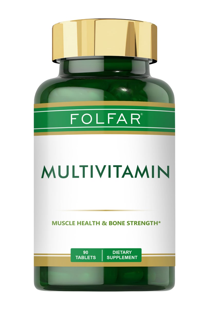 Folfar Multivitamin for Men and Women, Muscle Health and Bone Strength - 90 Tablets - Image 1