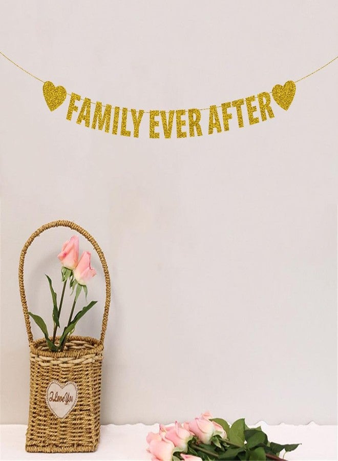 SWEETTALA Family Ever After Banner, Happy Adoption Day Party Supplies, The Day I Got You Party Decorations, Forever Family Party Decor, Gold Glitter - Image 5