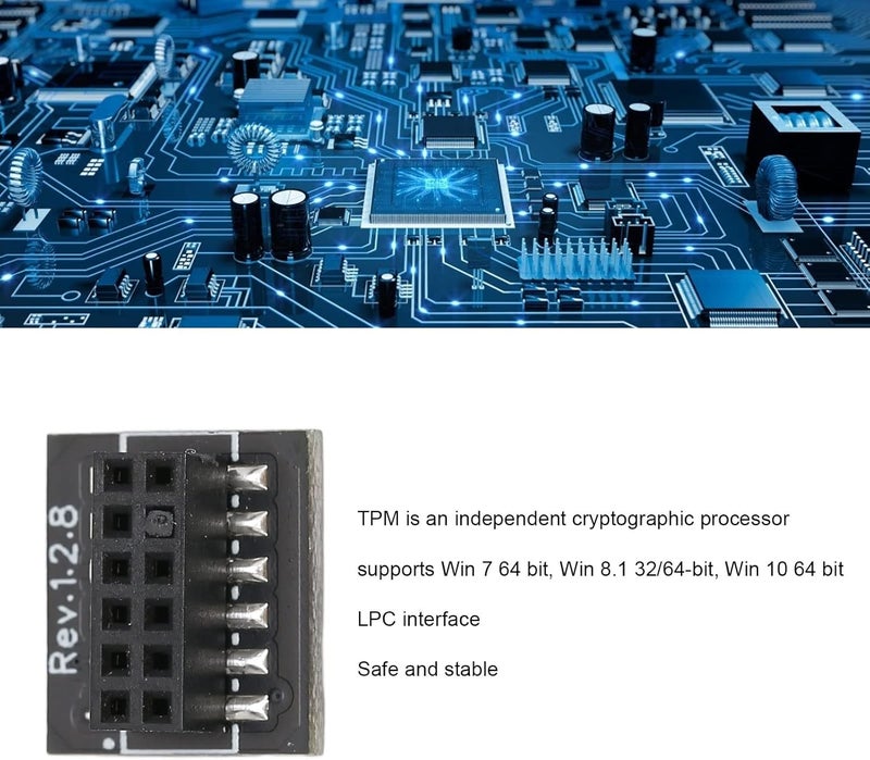 TPM 2 0 Module for MSI, Remote Card, Replacement TPM2 0 Encryption Security Module, 12Pin SPI TPM2 0 Safe Stable Performance for Long-Lasting 12 Pin SPI Module for Win 11 - Image 4