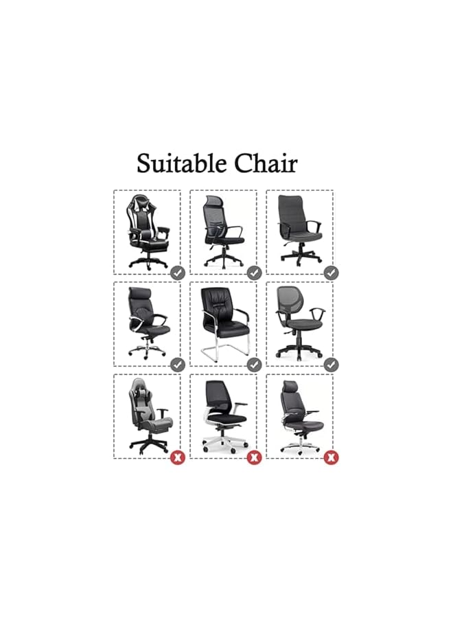 The Bros Office Chair Armrest Cover, 2PCS Black, Computer Chair Slipcover Arm Pad Covers Stretchable Water Resistant Spandex Stretch Jacquard for Desk Chairs Arm - Image 4