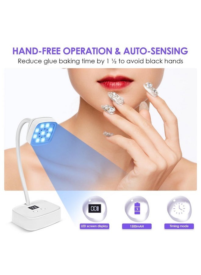 SMALLSHS Led Mini Uv Nail Lamp With Auto Sensor, Gel Nail Quick Dry Gooseneck Uv Light For Nails, 27W Rechargeable Flash Cure Lamp 360° Adjustable Nail Dryer With 2 Timers, Home Diy And Salon Nail Decoration  - Image 4