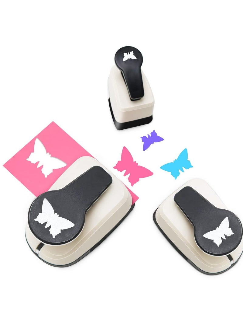 Butterfly Punch, Butterfly Hole Punch, Butterfly Paper Punch, Hole Puncher for Paper Crafts, Cardstock, Scrapbooks, 1 inch, 5/8 inch, 3/8 inch Paper Punches for Crafting - Image 1