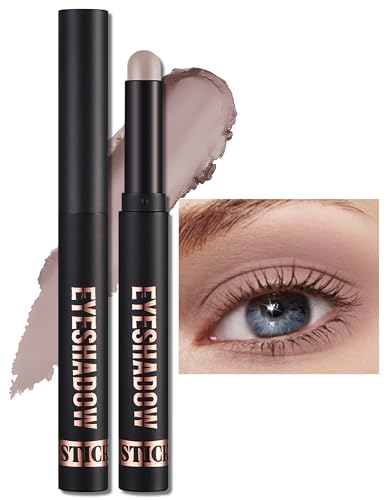 Erinde Waterproof Cream Eyeshadow Stick Matte Nude Eye Shadow Sticks Longwear Blendable High Pigmented Neutral Eye Shadow Sticks Matte for Older Eyes Smokey Eyeshadow Pencil Crayon 19 Light Taupe - Image 1