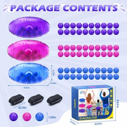 Skirfy Outdoor Party Games for Kids Adults, Translucent 3 Pack Shaking Ball Toy with 60 Balls, Birthday Outdoor Indoor Toys, Family Carnival Birthday Carvinal Game for Boy Girl Age 4-12 - Image 5