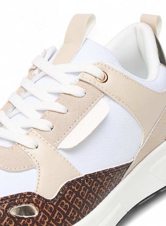 Flora Bella By Shoexpress Womens Monogram Print Sneakers With Lace-Up Closure - Image 5