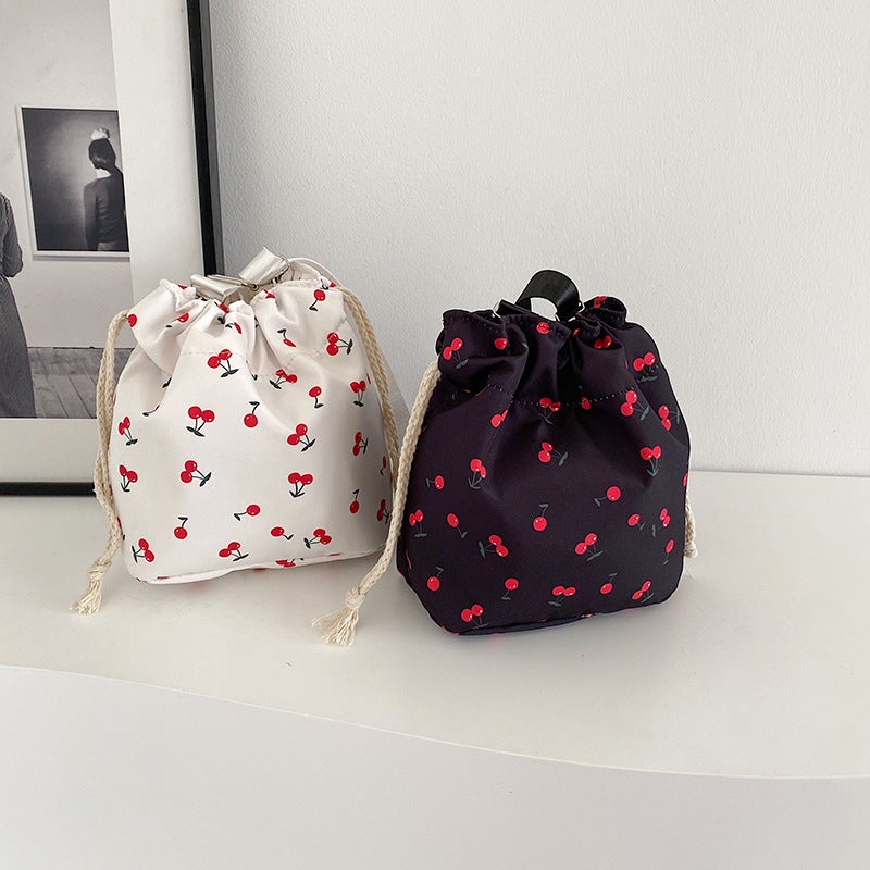Cute Cherry Bag Women'S Summer Fresh Girl'S College Style Bucket Bag All-Match Artistic Shoulder Bag Small Satchel - Image 2
