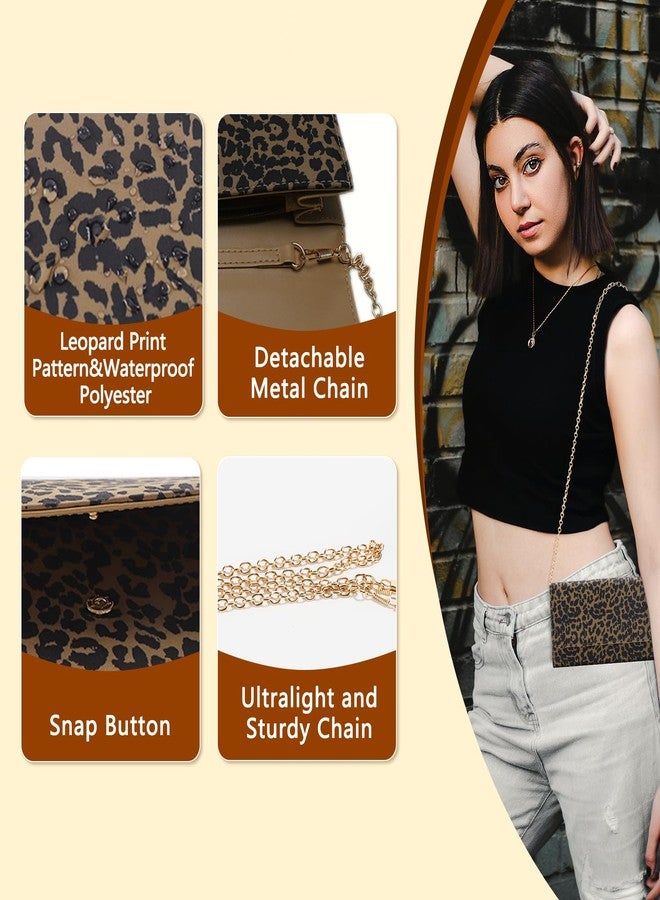 U+U Crossbody Bags for Women, Handbags Cell Phone Wallet Small Purse with Credit Card Slots and Removebale Chain, Leopard - Image 4