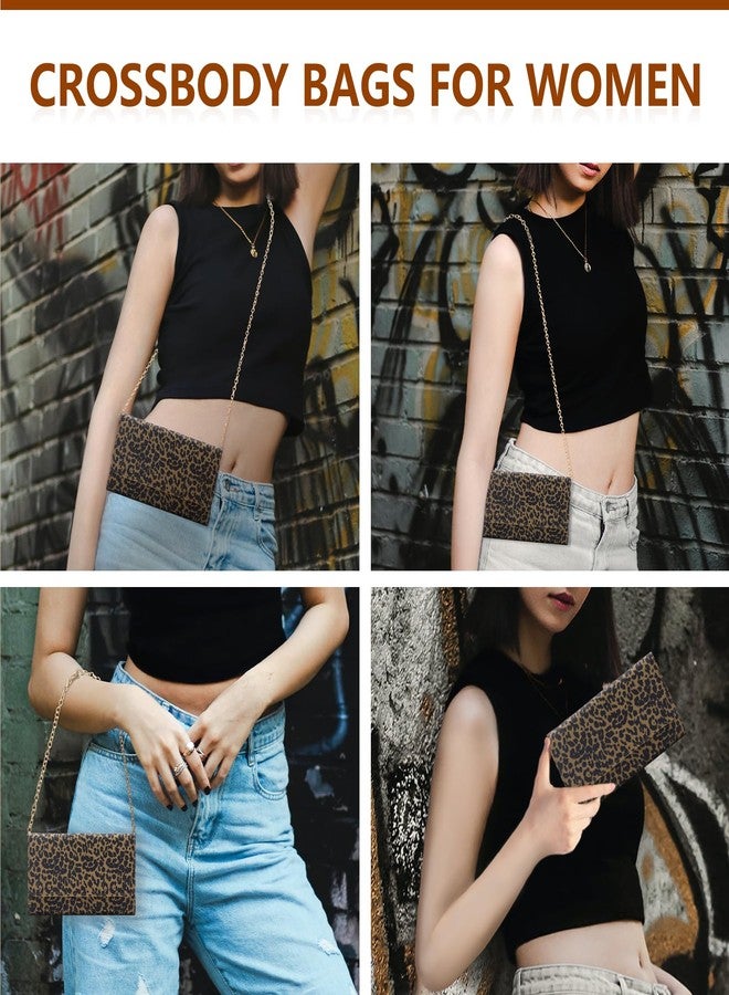 U+U Crossbody Bags for Women, Handbags Cell Phone Wallet Small Purse with Credit Card Slots and Removebale Chain, Leopard - Image 5
