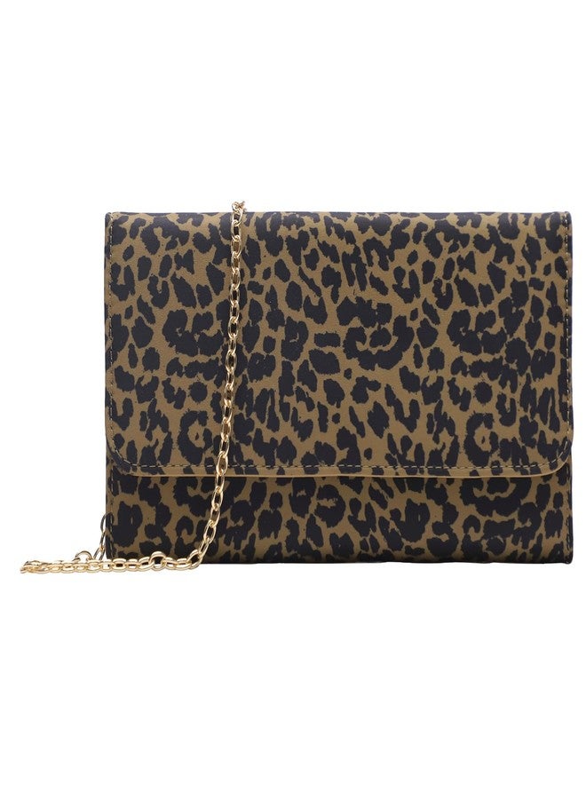 U+U Crossbody Bags for Women, Handbags Cell Phone Wallet Small Purse with Credit Card Slots and Removebale Chain, Leopard - Image 1