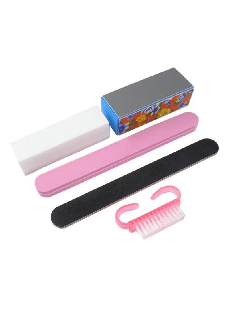MARGOUN Nail Manicure Kit 5 in 1 Nail Care Tool Set Nail Brush, Nail File, Nail Buffer Pedicure Nail Art Essential Equipment for Home and Salon Use - Image 1
