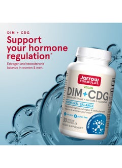 jarrow formulas Dim + Cdg 30 Veggie Capsules Dietary Supplement Supports Hormonal Regulation + Estrogen & Testosterone Balance In Men & Women 30 Servings (Packaging May Vary)  - Image 4