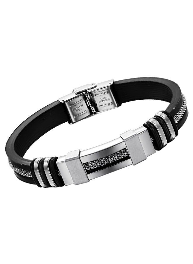 HAWAWA Mens Bracelet Premium Silicone Bracelet for Men and Women with Stainless Steel Magnetic Clasp Bracelets Cuff Bracelet for Men Boys - Image 1