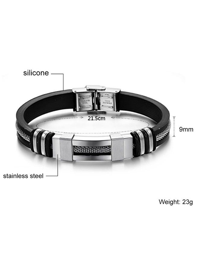 HAWAWA Mens Bracelet Premium Silicone Bracelet for Men and Women with Stainless Steel Magnetic Clasp Bracelets Cuff Bracelet for Men Boys - Image 2