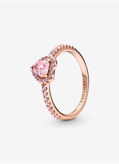 Pandora Violet Pandora Timeless Women's Classic Cubic Zirconia Rose Gold Copper Silver Alloy Shining Heart of Joy Ring 188421C04  - Image 2