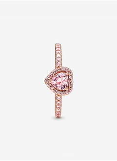 PANDORA Pandora Timeless Women's Classic Cubic Zirconia Rose Gold Copper Silver Alloy Shining Heart of Joy Ring 188421C04  - Image 5