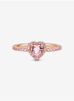 PANDORA Pandora Timeless Women's Classic Cubic Zirconia Rose Gold Copper Silver Alloy Shining Heart of Joy Ring 188421C04  - Image 4