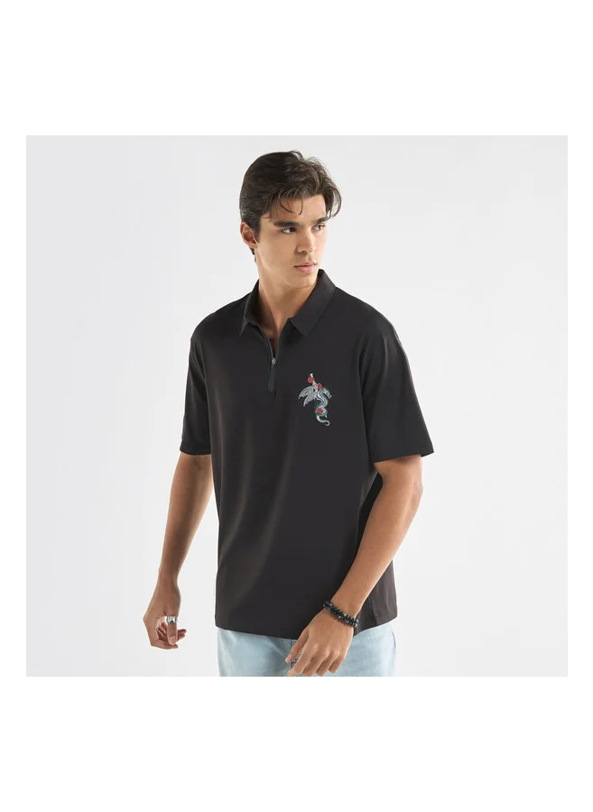 FAV Logo Detailed Short Sleeve Polo Shirt