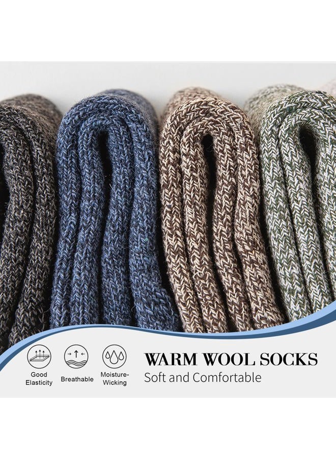 SIMIYA 5 Pairs Wool Socks Mens, Thick Warm Winter Socks, Soft Wool Hiking Socks, Casual Crew Socks for Men - Image 3