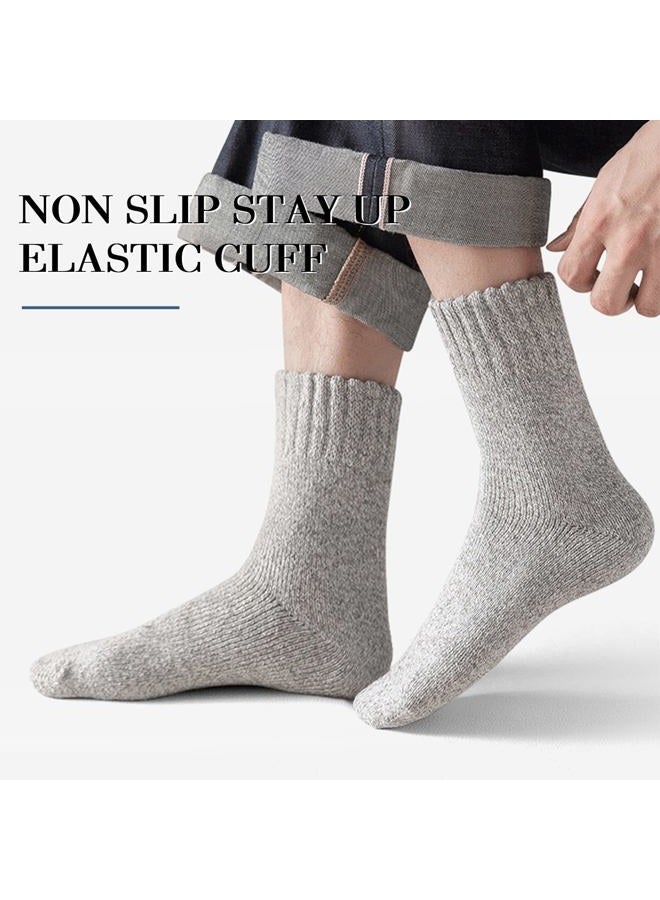 SIMIYA 5 Pairs Wool Socks Mens, Thick Warm Winter Socks, Soft Wool Hiking Socks, Casual Crew Socks for Men - Image 5