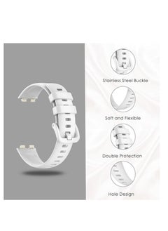 Generic Soft Honor Band 6 Silicone Strap for Honor 6 Monochrome Replacement Mesh Soft Sports - White  - Image 3
