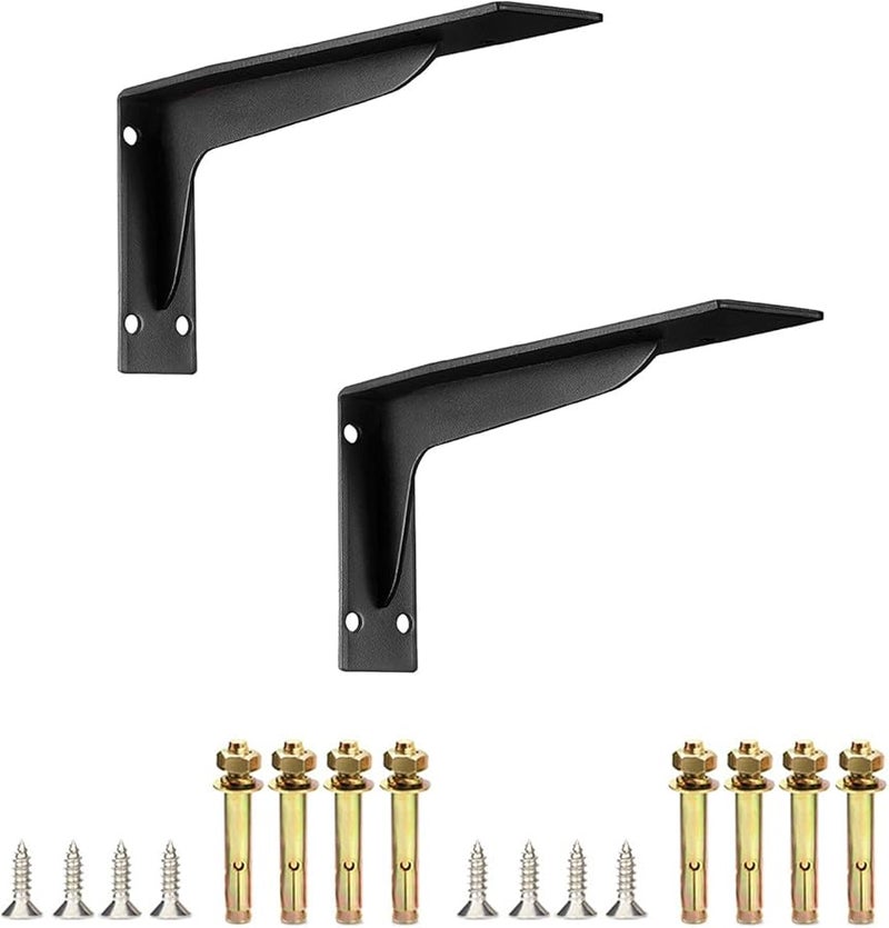 10 Inches Heavy Duty Metal L Bracket Floating Shelf Support Corner Brace 90 Degree - Image 2