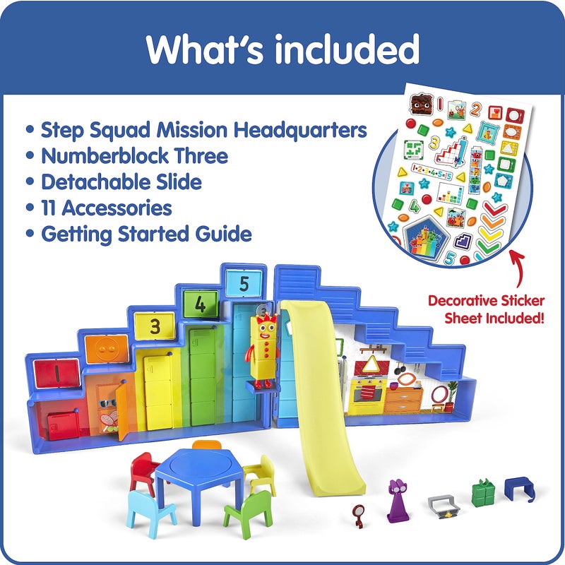 hand2mind Numberblocks Super Secret Step Squad Headquarters Play Set, Toddler Doll House, Clubhouse Dollhouse, Action Figure House, Cartoon Character Toys, Imaginative Toys - Image 2