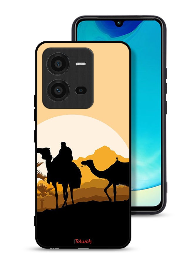 Tolwak Vivo V25 5G Protective Case Cover Camels In Desert Art - Image 1
