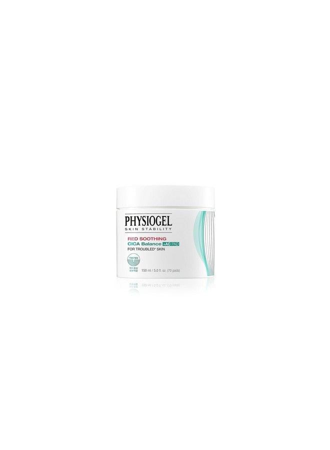 Physiogel Physiogel Red Soothing Cica Balance Calming Toner Pad for Men & Women, Gentle Exfoliating & Skin Soothing, Cica, BHA Salicylic Acid, Niacinamide, For Sensitive & Acne Prone Skin - 70pcs - Image 1