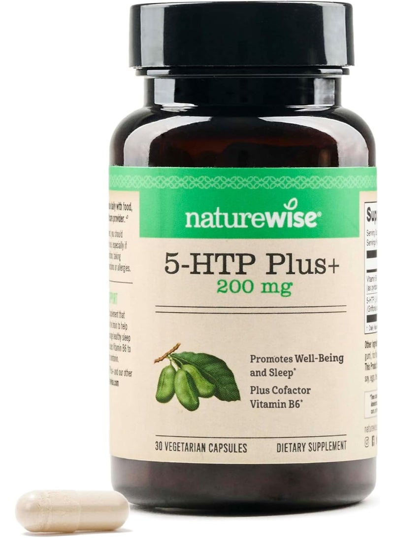 Nature's Craft 5-HTP 200mg Supplement from Griffonia Seeds with Cofactor Vitamin B6 - Mood Support and Natural Sleep Aid for Adults - Delayed-Release, Vegan - 30 Count - Image 1