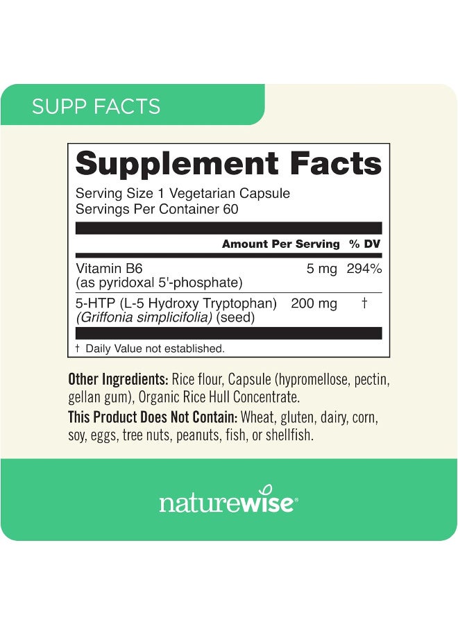 Nature's Craft 5-HTP 200mg Supplement from Griffonia Seeds with Cofactor Vitamin B6 - Mood Support and Natural Sleep Aid for Adults - Delayed-Release, Vegan - 30 Count - Image 2