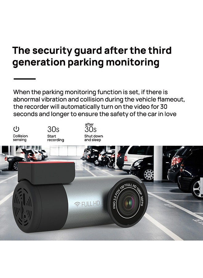 Generic - Car DVR Dash Camera 150° Wide-Angle Driving Recorder Dashcam Built-in WiFi Support Night-Vision Loop Recording Voice Reminder - Image 1