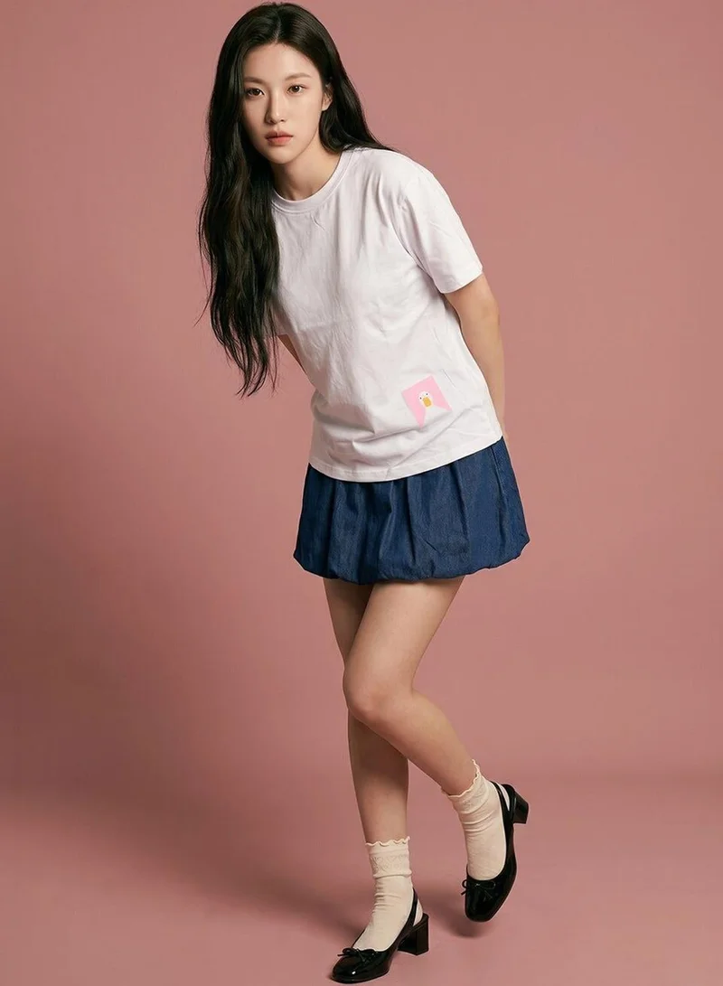 دينيس لينغو Women White 100% Cotton Printed Regular Fit T-Shirt