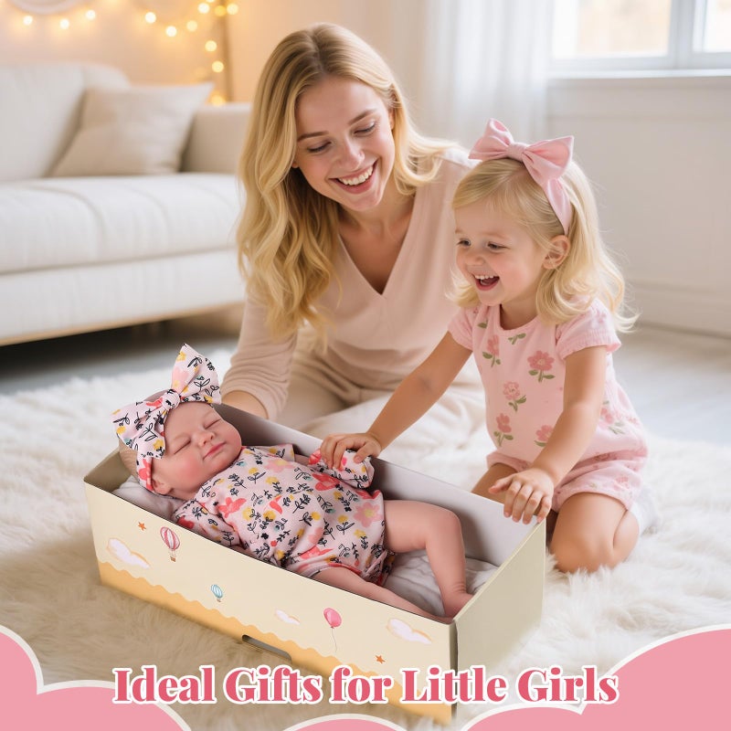 BABESIDE Lifelike Reborn Baby Dolls - Skylar, 17-Inch Realistic Newborn Baby Doll Real Life Baby Doll Girl with Gift Box for Cuddling, Role Playing and Collection - Image 2