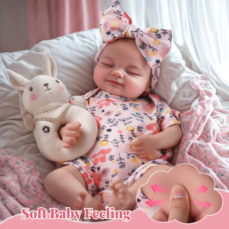 BABESIDE Lifelike Reborn Baby Dolls - Skylar, 17-Inch Realistic Newborn Baby Doll Real Life Baby Doll Girl with Gift Box for Cuddling, Role Playing and Collection - Image 4