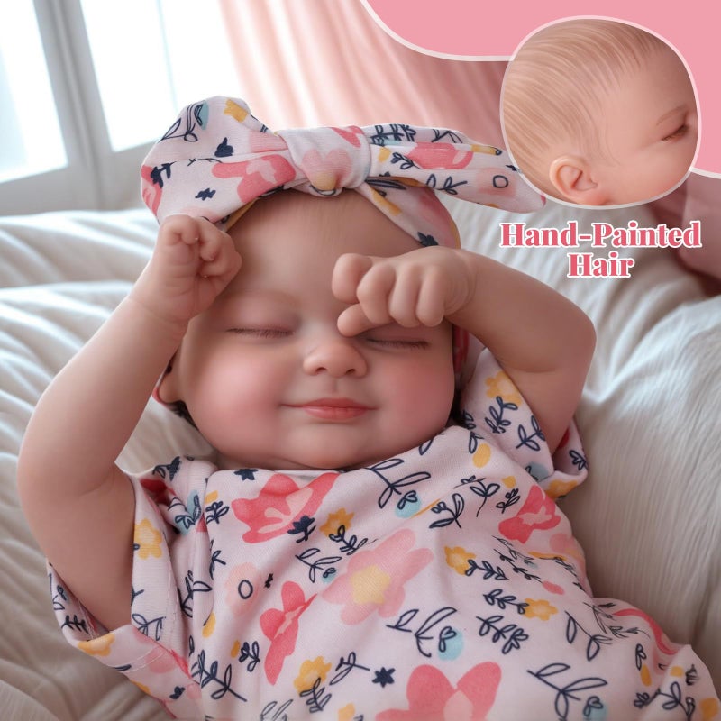 BABESIDE Lifelike Reborn Baby Dolls - Skylar, 17-Inch Realistic Newborn Baby Doll Real Life Baby Doll Girl with Gift Box for Cuddling, Role Playing and Collection - Image 3