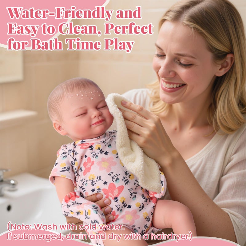 BABESIDE Lifelike Reborn Baby Dolls - Skylar, 17-Inch Realistic Newborn Baby Doll Real Life Baby Doll Girl with Gift Box for Cuddling, Role Playing and Collection - Image 5