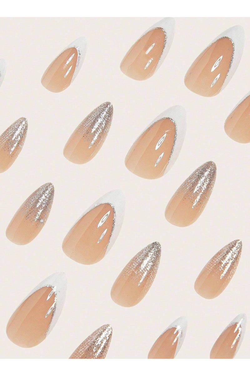 Almond shaped fake nails. The box contains 24 nails with a nail file and glue - Image 4