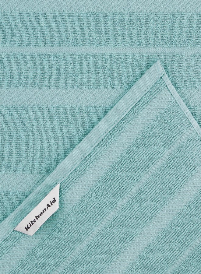 KitchenAid مجموعة من 4 من مناشف المطبخ كيتشن إيد ألباني، ماء معدني أكوا/أبيض، 16"x26" - Image 4