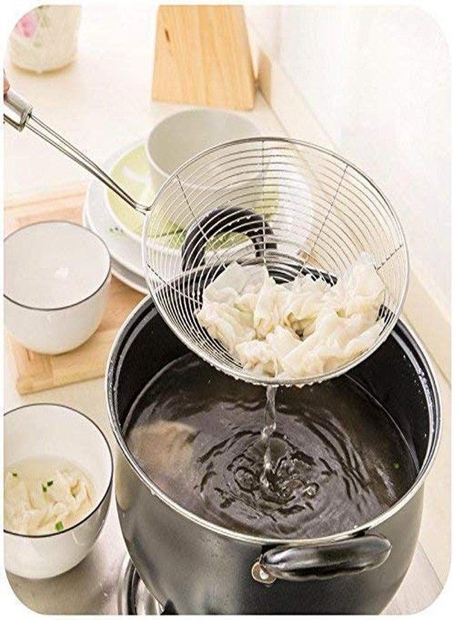 Maha Creation Stainless Steel Rice Serving Spoon,Chimta,Skimmer Spoon,Perforated Turner and Deep Fry Strainer - Image 4