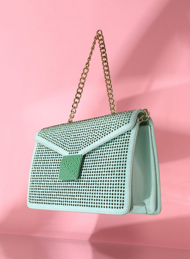 Haute Sauce Women's The Stud Sling Bag - Mint Green  - Image 1