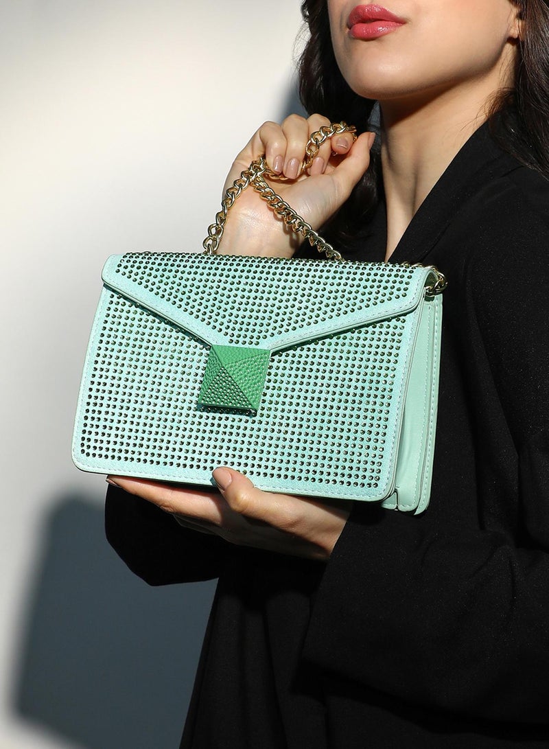 Haute Sauce Women's The Stud Sling Bag - Mint Green  - Image 3