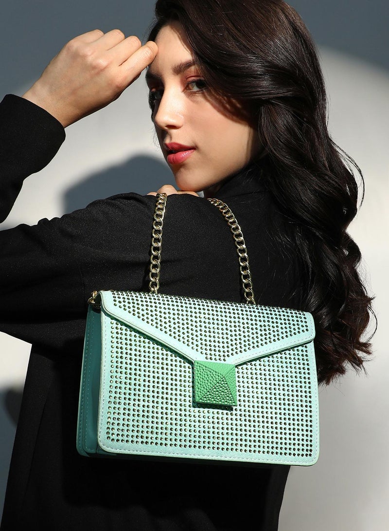 Haute Sauce Women's The Stud Sling Bag - Mint Green  - Image 2