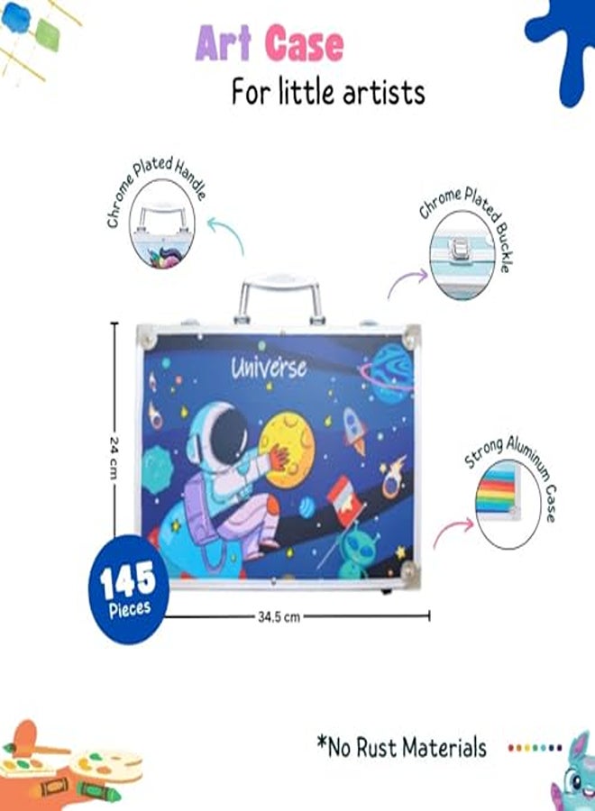 145-Piece Kids Art Suitcase Set - Complete Drawing & Painting Kit in Carry Case - Image 1