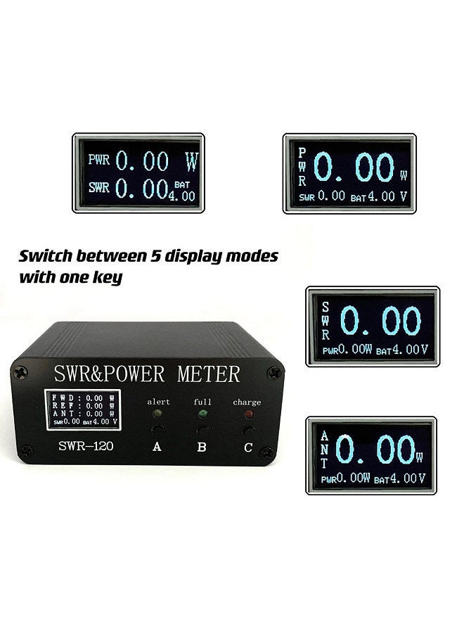 Generic - SWR-120 1.8MHz-50MHz 0.5W-120W Standing Wavemeter OLED Digital Display SWR HF Shortwaves Meters Power Watt Meter - Image 1