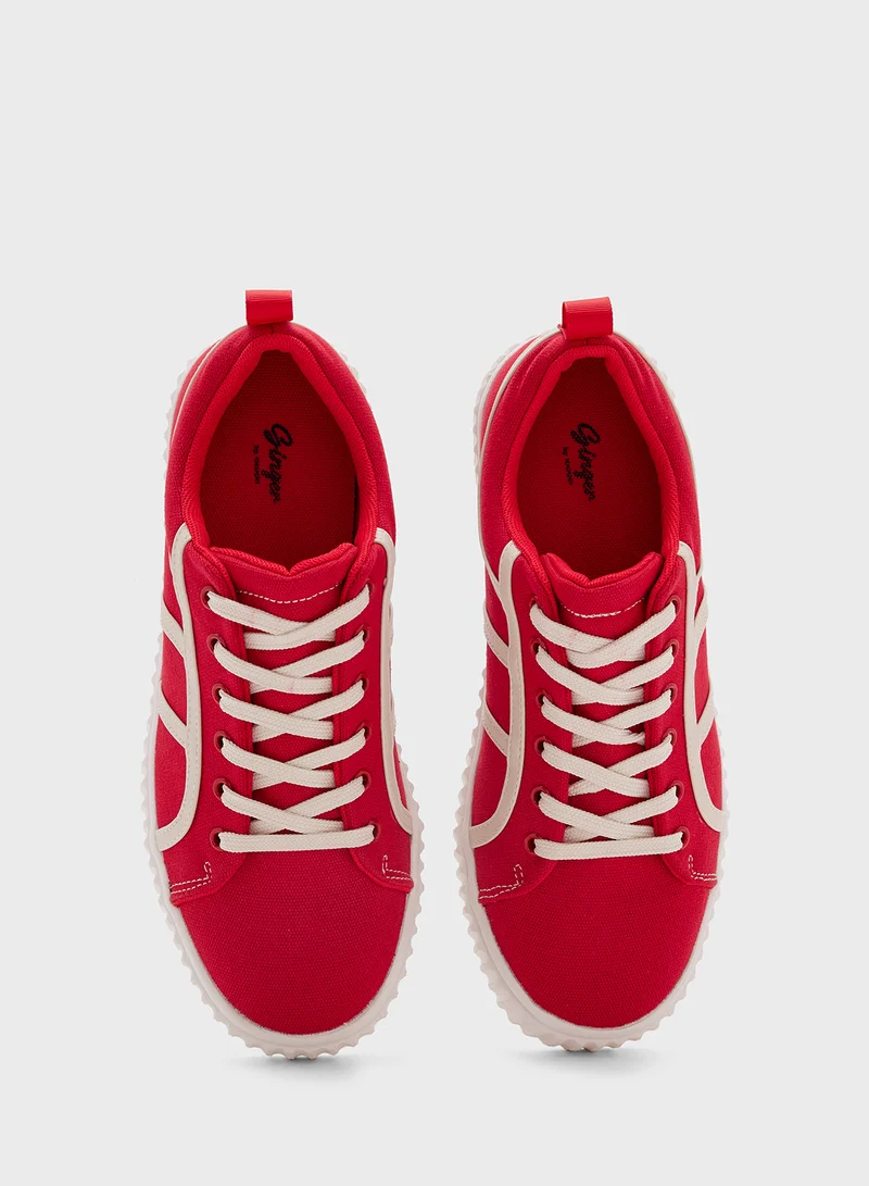 Ginger Contrast Panel Chunky Sneakers