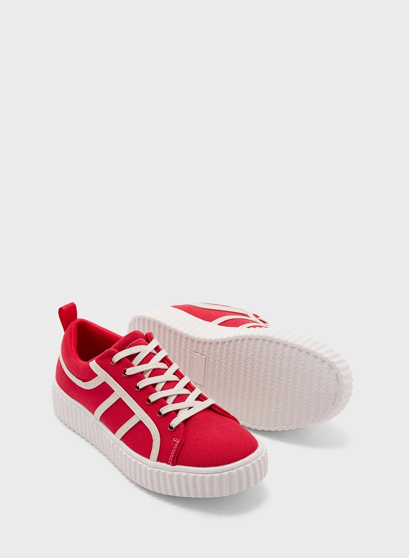 Ginger Contrast Panel Chunky Sneakers
