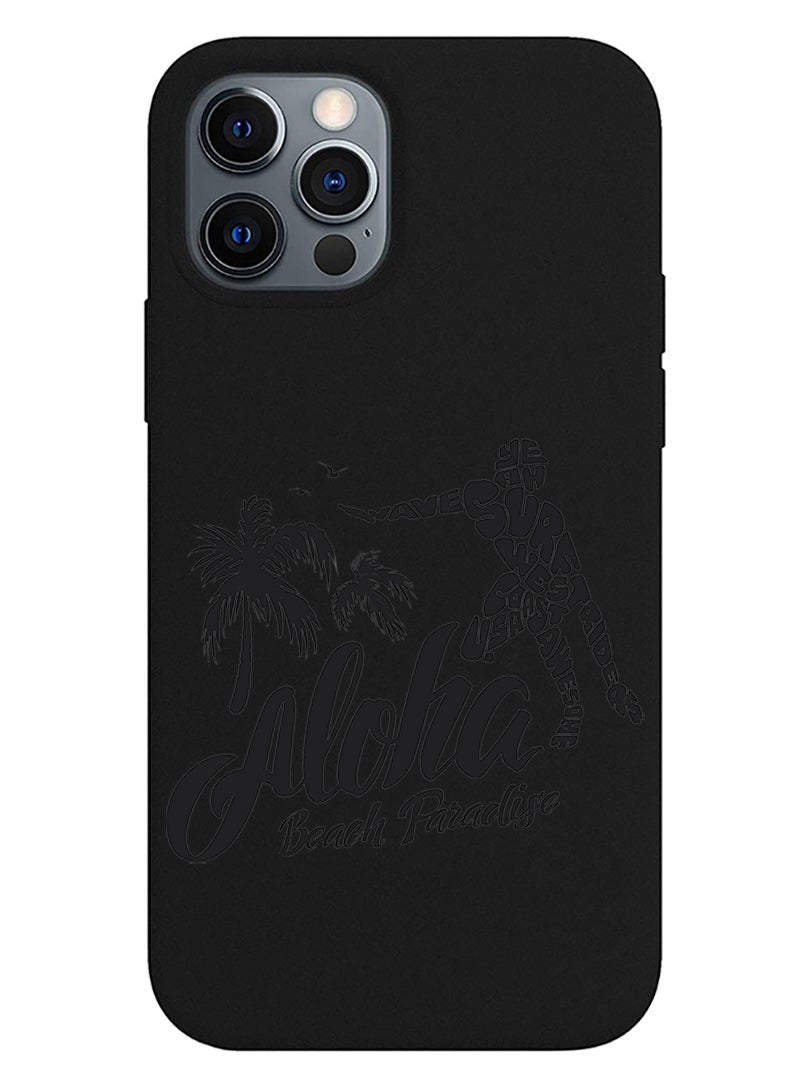 Theodor Protective Slim Fit Case Liquid Silicone Cover with Full Body Protection Anti-Scratch Shockproof Case For iPhone 12 Pro Black  - FORZA503 Worry less Yoga more copy - Image 1