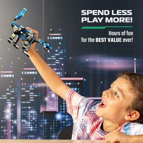JITTERYGIT Robot Building Toy Gift for Boys, Perfect STEM Gift for Builders Ages 6, 7, 8, 9, and 10 Year Olds, Blue SnabGlider (246 Pcs) Robotryx - Image 3