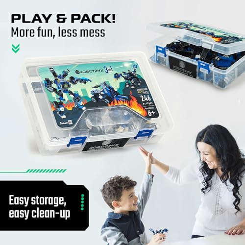JITTERYGIT Robot Building Toy Gift for Boys, Perfect STEM Gift for Builders Ages 6, 7, 8, 9, and 10 Year Olds, Blue SnabGlider (246 Pcs) Robotryx - Image 4