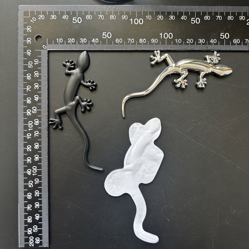 1pc Golden Gecko Car Decal Metal Sticker Motorcycle Body Logo Tail Decor - Image 3